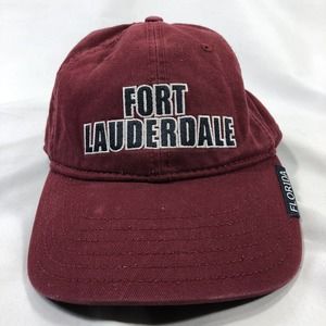 FORT LAUDERDALE FLORIDA USA RED HAT CAP ADJUSTABLE ONE SIZE FITS MOST STRAP OSFM